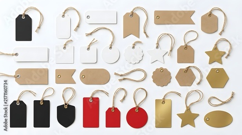 An assortment of customizable blank keychains in various shapes and colors are neatly arranged in a grid pattern with silver tone metal hardware