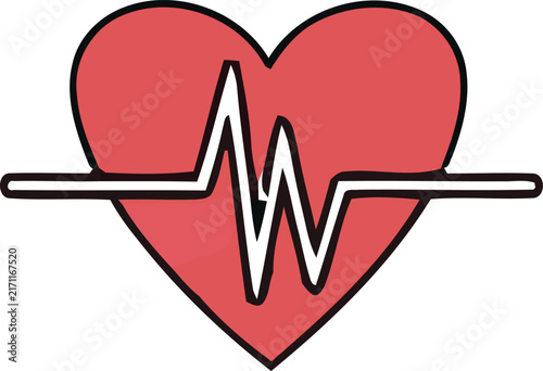Heart beat line icon vector healthcare love symbol isolated