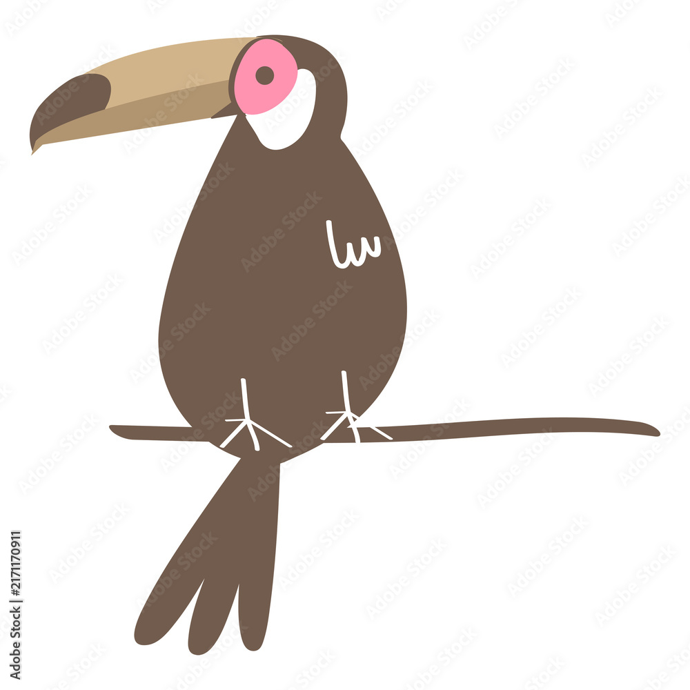 Naklejka premium Toucan bird png pastel illustration, transparent background