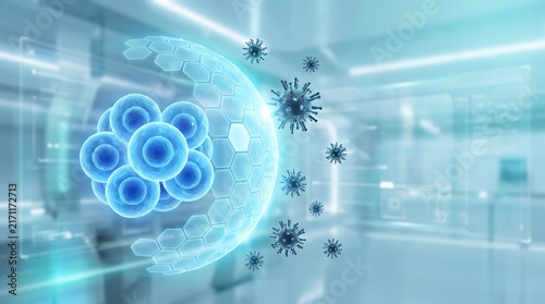 Energy Bubble Protecting Cells from Microbes