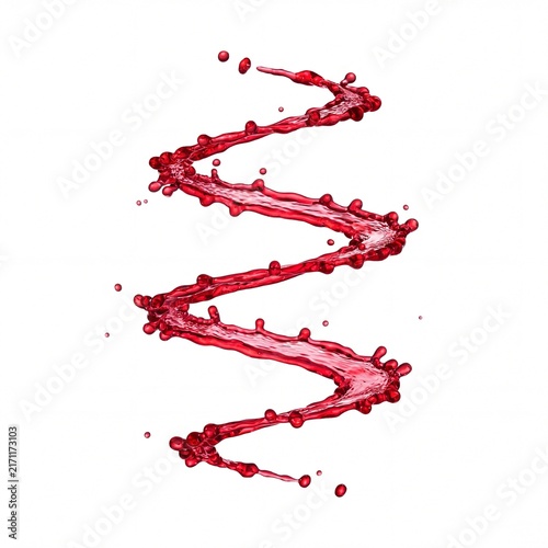Red wine splash on white background