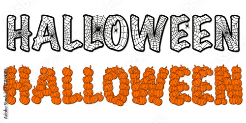 Vector isolated Halloween-themed lettering. Halloween lettering for holiday designs, posters, and cards.