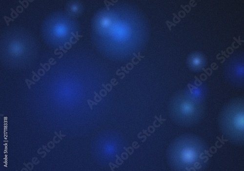 Photography Dark blue background, with soft glowing, blue circular light, orbs and a, grainy