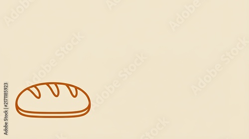 A Clean Flat Design Line Icon of Bread Representing Food in a Simple Outline Style bread flat design line icon outline icon food icon bakery symbol simple bread flat icon bread outline line art bread