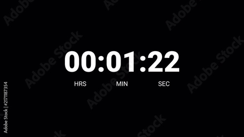 Ninty seconds countdown animation, Ninty second countdown timer video from 90 to 0 second on transparent background,1.5 minute timer counts hours minutes seconds in 60 seconds in 4k with alpha channel