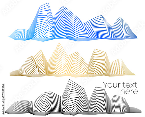 Abstract Colorful Topographic Line Mountains