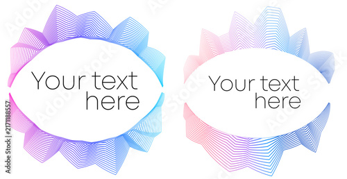 Abstract Wavy Line Frames with Colorful Geometric Borders