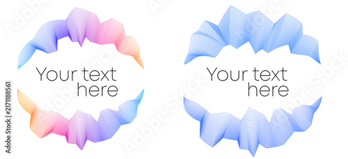 Abstract Colorful Topographic Line Circle Frames