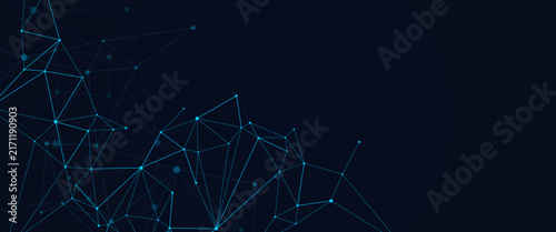 Vector digital futuristic technological with connection with global lines and dots abstract background
