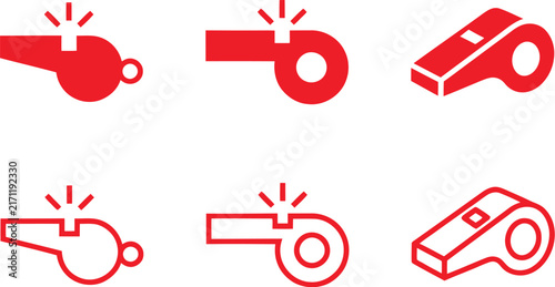 Whistle icon set, Sport whistle icon set, dog whistle icon set, Loudly blowing whistle icons set, Vector Illustration !	