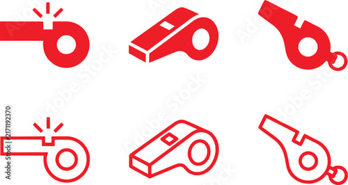 Whistle icon set, Sport whistle icon set, dog whistle icon set, Loudly blowing whistle icons set, Vector Illustration !	