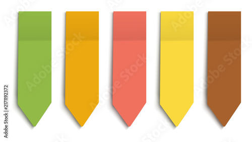 Colorful tie shapes in green, orange, red, yellow, brown on transparent background