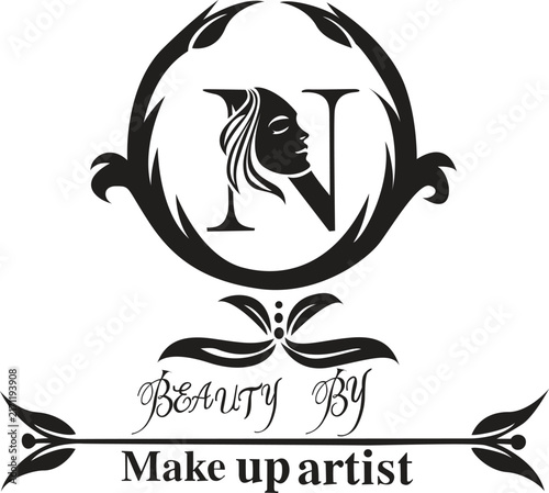 Minimalist Black and White Beauty Logo with Letter N