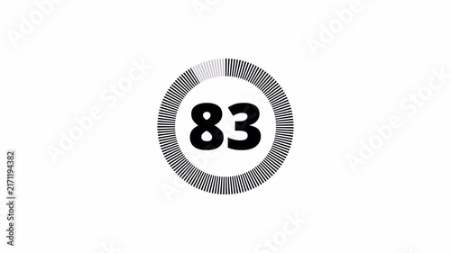 Ninty seconds countdown animation, Ninty second countdown timer video from 90 to 0 second on transparent background,1.5 minute timer counts hours minutes seconds in 60 seconds in 4k with alpha channel