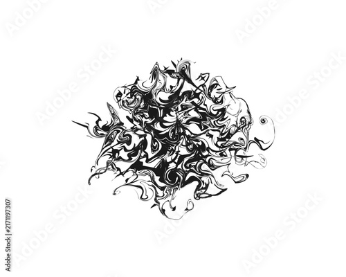 Abstract liquid marble splash vector element with distorted fluid waves, circular splatter noise, streetwear graphic overlay