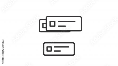 Backlog outline animation. Data blocks intersection animated icon. Sequential project management approach. Continuous process work. Flat line motion graphic loop on transparent white