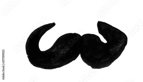 Konstfotografi Curly Mustache Doodle, Hand-Drawn Cartoon Mustache for Photoshop & Illustrator