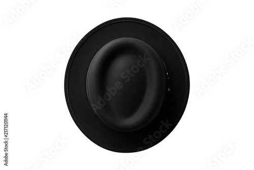 Obraz na płótnie Round black bowler hat top view