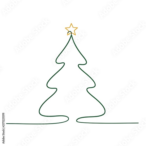 Minimalist christmas tree with star top