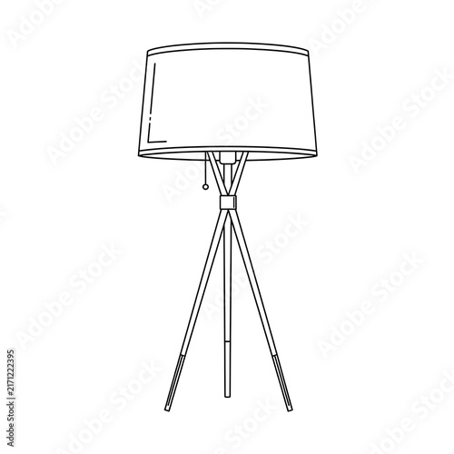 Modern tripod floor lamp with shade