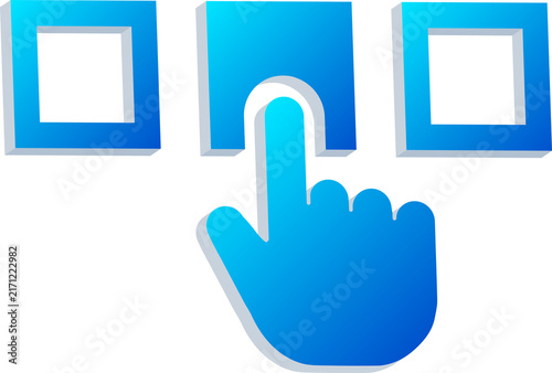 3D Select Icon for User Interface Choice and Digital Interaction Isolated on Transparent Background