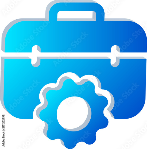 3D Toolbox Icon for Maintenance Services and Technical Equipment Management Isolated on Transparent Background