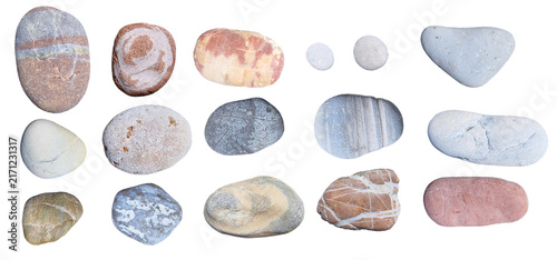 pebbles rocks many variety white red black isolated for background sea beach holidays