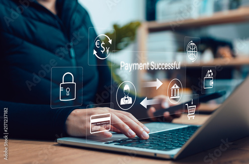 Cuadro en lienzo Digital payment security concept