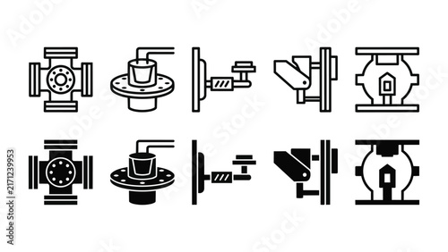 Molecular Beam Line and Solid Icon Pack For Semiconductor | MBE, Vacuum Chamber, Thin Film, Epitaxy - Clean Modern and Editable Vector Icons