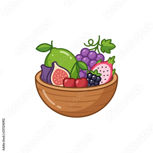 Assorted Fresh Fruit Bowl - Healthy Eating and Nutrition Concept