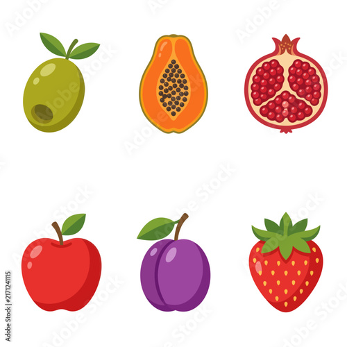 Assorted Fresh Fruits and Produce Collection - Healthy Eating Icons