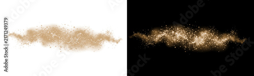 Canvastavla Magical gold dust wave trail, isolated on transparent background
