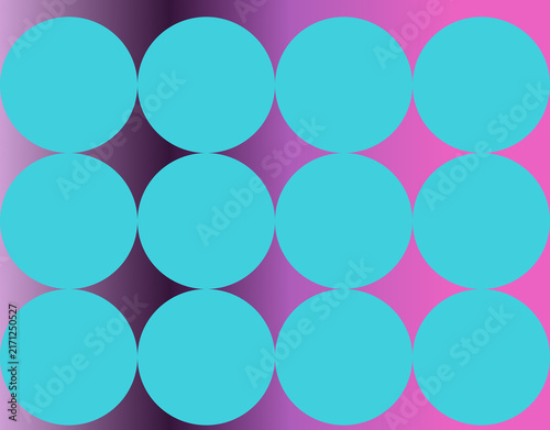 Canvastavla twelve teal circles arranged in three rows and four columns, touching edges, on