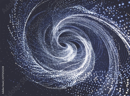 Abstract cosmic swirling vortex background with stardust and dynamic spiral lines