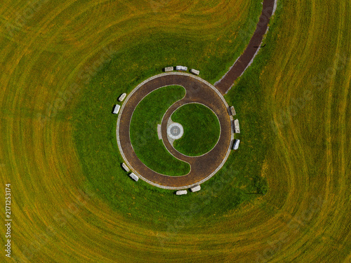 Foto High Angle Aerial View of Highpoint Scenic Vista Overlooking Meadowlands and Sus