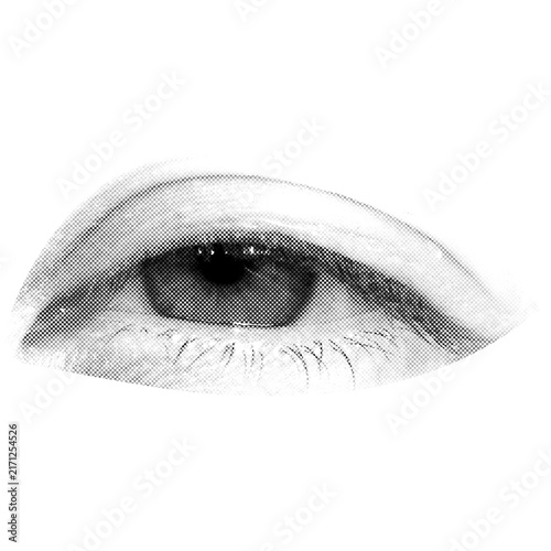 Obraz na płótnie distrustful eye expression halftone clipping