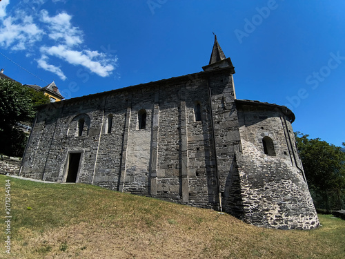 Exterior of the San Quirico Church in Domodossola, Italy
