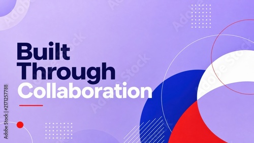 Modern collaboration concept with interconnected geometric shapes