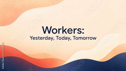 Workers past present future abstract background design
