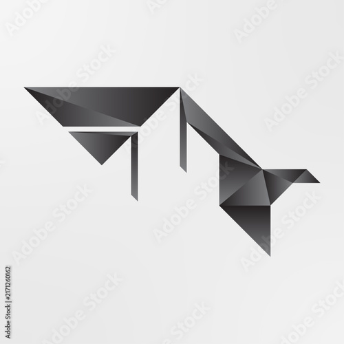 Abstract Polygonal Falcon Building Architecture Symbol Vector