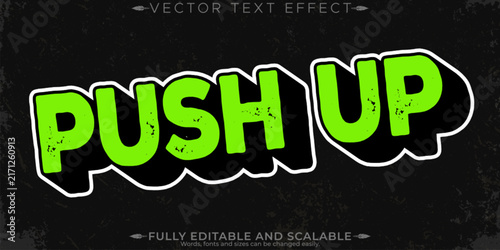 Push Up text effect, editable green and bold text style