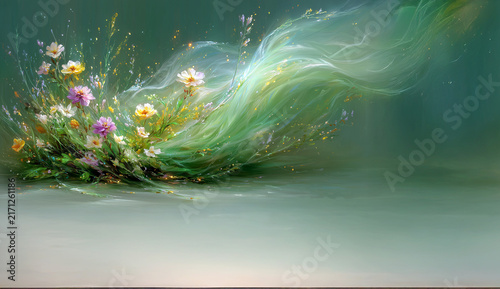 Abstract floral background AI generated