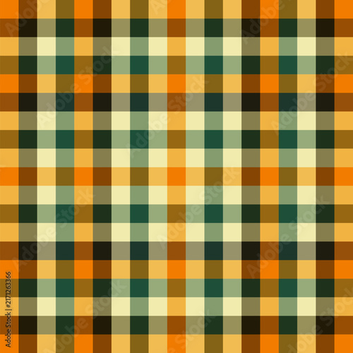 Rustic Thanksgiving Plaid Checkered Background with Mustard Brown Accents