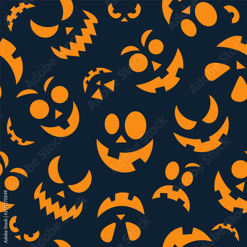 Creepy faces seamless background. Vector illustration