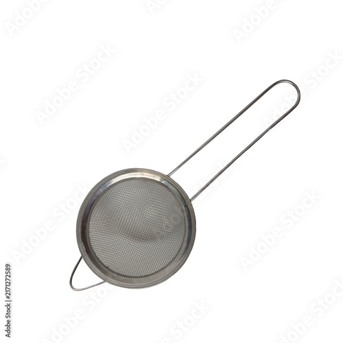 Konstfotografi Kitchen sieve and mesh strainer isolated on white background