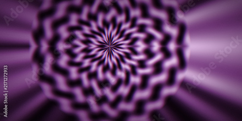 Foto A purple gyroid lattice blooms in radial mandala form, echoing crystallography and technical symmetry with dark cinematic grain