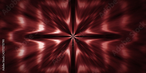 Принти на полотні Feverish red noise terrain pulses with liquid ink strata under dark grain and mirrored glow