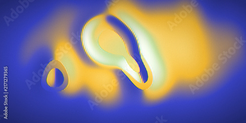 Foto Hushed blue and yellow coral relief glows softly against a grainy dark ground, with embossed texture and a weightless mood