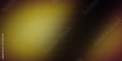 Fotografie Unfurling halftone dots blaze in yellow, orange, and red, with a dark grain that heightens the energy