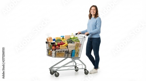 woman with shopping cart